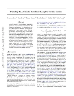 Evaluating the Adversarial Robustness of Adaptive Test-time Defenses