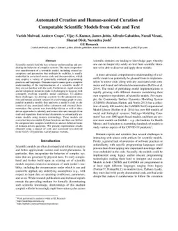 Automated Creation and Human-assisted Curation of Computable Scientific
  Models from Code and Text