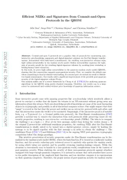 Efficient NIZKs and Signatures from Commit-and-Open Protocols in the
  QROM