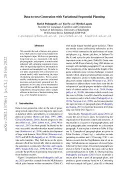 Data-to-text Generation with Variational Sequential Planning