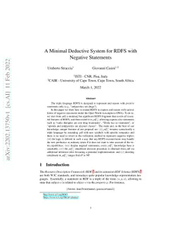 A Minimal Deductive System for RDFS with Negative Statements