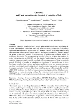 GENOME: A GENeric methodology for Ontological Modelling of Epics