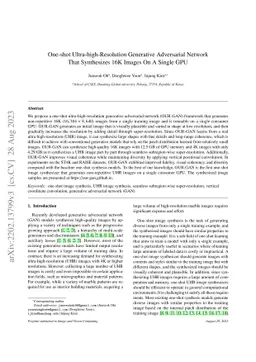 One-shot Ultra-high-Resolution Generative Adversarial Network That
  Synthesizes 16K Images On A Single GPU