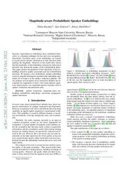 Magnitude-aware Probabilistic Speaker Embeddings