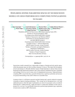 Exploring hyper-parameter spaces of neuroscience models on high
  performance computers with Learning to Learn