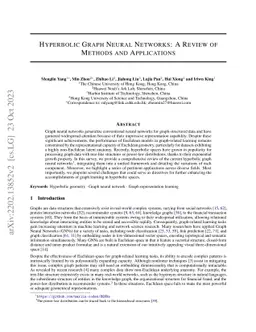 Hyperbolic Graph Neural Networks: A Review of Methods and Applications