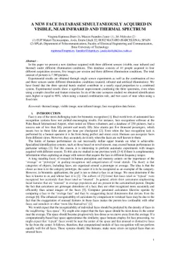 A new face database simultaneously acquired in visible, near infrared
  and thermal spectrum