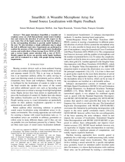 SmartBelt: A Wearable Microphone Array for Sound Source Localization
  with Haptic Feedback