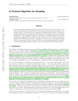 A Proximal Algorithm for Sampling