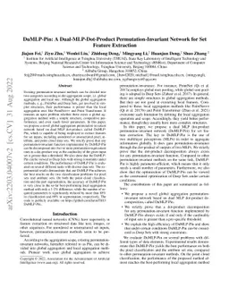 DuMLP-Pin: A Dual-MLP-dot-product Permutation-invariant Network for Set
  Feature Extraction