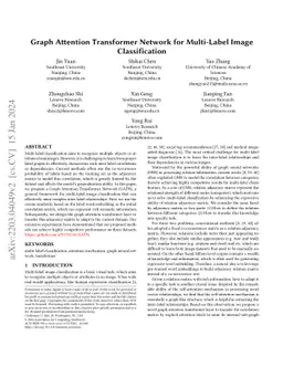 Graph Attention Transformer Network for Multi-Label Image Classification