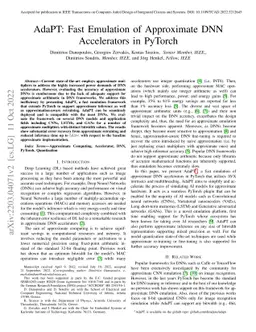 AdaPT: Fast Emulation of Approximate DNN Accelerators in PyTorch