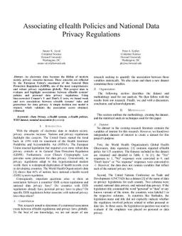 Associating eHealth Policies and National Data Privacy Regulations
