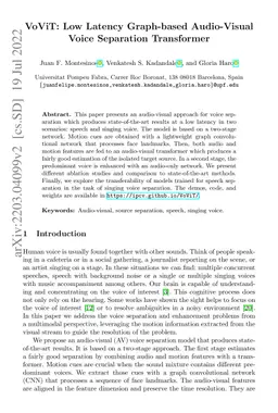 VoViT: Low Latency Graph-based Audio-Visual Voice Separation Transformer