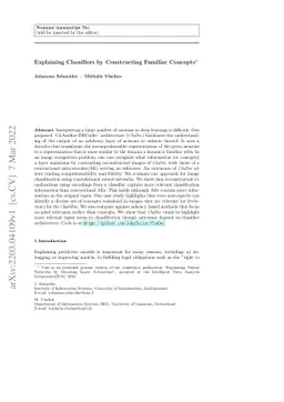 Explaining Classifiers by Constructing Familiar Concepts