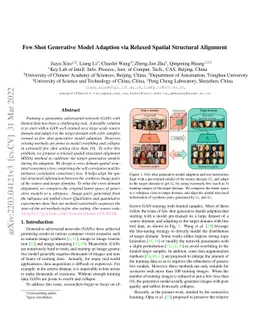 Few Shot Generative Model Adaption via Relaxed Spatial Structural
  Alignment
