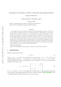 Asymptotic normality in linear regression with approximately sparse
  structure