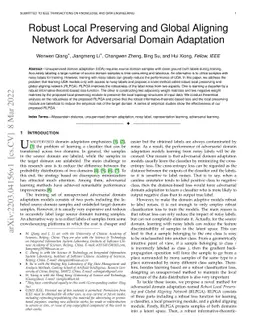 Robust Local Preserving and Global Aligning Network for Adversarial
  Domain Adaptation
