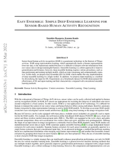 Easy Ensemble: Simple Deep Ensemble Learning for Sensor-Based Human
  Activity Recognition