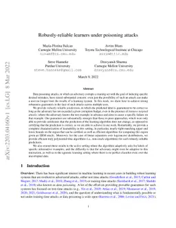 Robustly-reliable learners under poisoning attacks