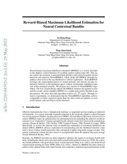 Reward-Biased Maximum Likelihood Estimation for Neural Contextual
  Bandits