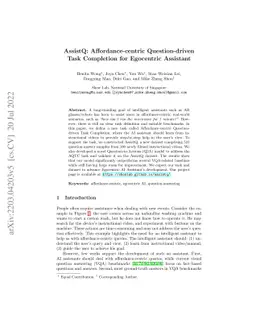 AssistQ: Affordance-centric Question-driven Task Completion for
  Egocentric Assistant