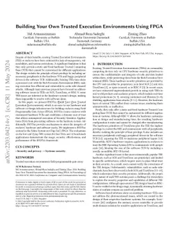 Building Your Own Trusted Execution Environments Using FPGA