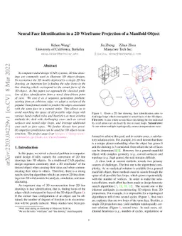 Neural Face Identification in a 2D Wireframe Projection of a Manifold
  Object
