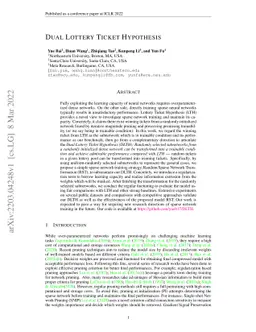 Dual Lottery Ticket Hypothesis