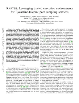RAPTEE: Leveraging trusted execution environments for Byzantine-tolerant
  peer sampling services
