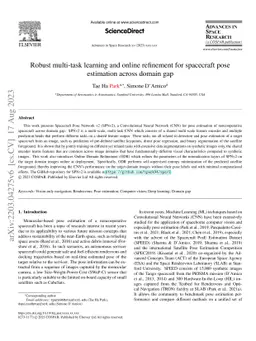 Robust Multi-Task Learning and Online Refinement for Spacecraft Pose
  Estimation across Domain Gap