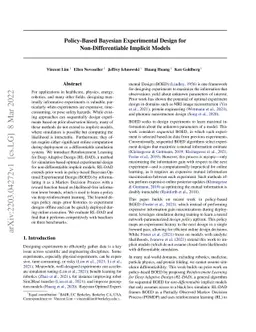 Policy-Based Bayesian Experimental Design for Non-Differentiable
  Implicit Models