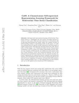 CaSS: A Channel-aware Self-supervised Representation Learning Framework
  for Multivariate Time Series Classification