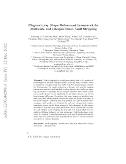 Plug-and-play Shape Refinement Framework for Multi-site and Lifespan
  Brain Skull Stripping