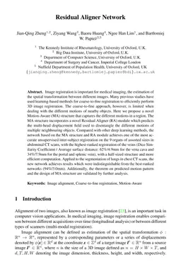 Residual Aligner Network
