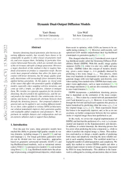 Dynamic Dual-Output Diffusion Models