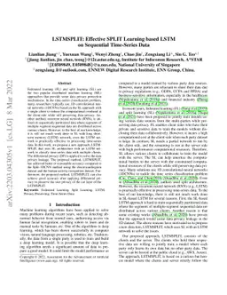 LSTMSPLIT: Effective SPLIT Learning based LSTM on Sequential Time-Series
  Data