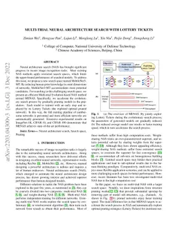 Multi-trial Neural Architecture Search with Lottery Tickets