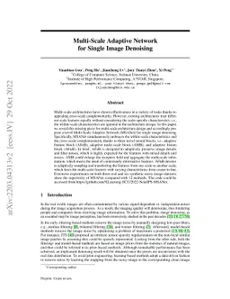 Multi-Scale Adaptive Network for Single Image Denoising