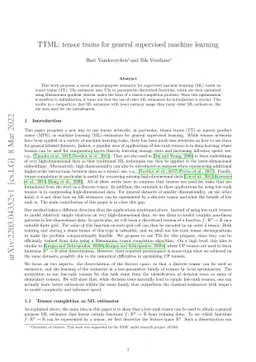 TTML: tensor trains for general supervised machine learning