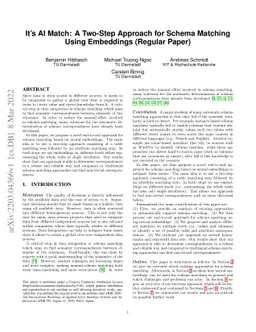 It's AI Match: A Two-Step Approach for Schema Matching Using Embeddings