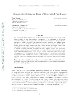 Element-wise Estimation Error of Generalized Fused Lasso