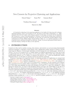 New Coresets for Projective Clustering and Applications