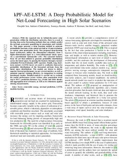 KPF-AE-LSTM: A Deep Probabilistic Model for Net-Load Forecasting in High
  Solar Scenarios