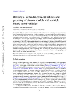 Blessing of Dependence: Identifiability and Geometry of Discrete Models
  with Multiple Binary Latent Variables