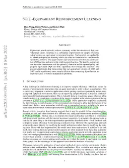 $\mathrm{SO}(2)$-Equivariant Reinforcement Learning