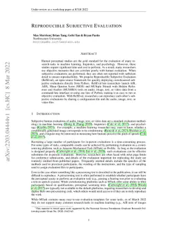 Reproducible Subjective Evaluation