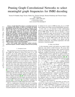Pruning Graph Convolutional Networks to select meaningful graph
  frequencies for fMRI decoding
