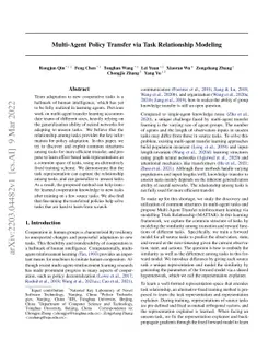 Multi-Agent Policy Transfer via Task Relationship Modeling