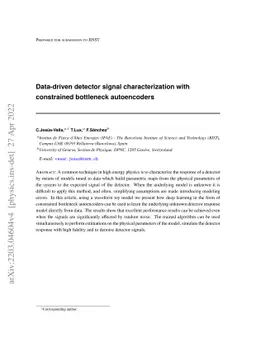 Data-driven detector signal characterization with constrained bottleneck
  autoencoders